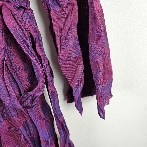 ZARA  Purple Wrinkled Jacquard Maxi Dress Size Small - Picture 11 of 15